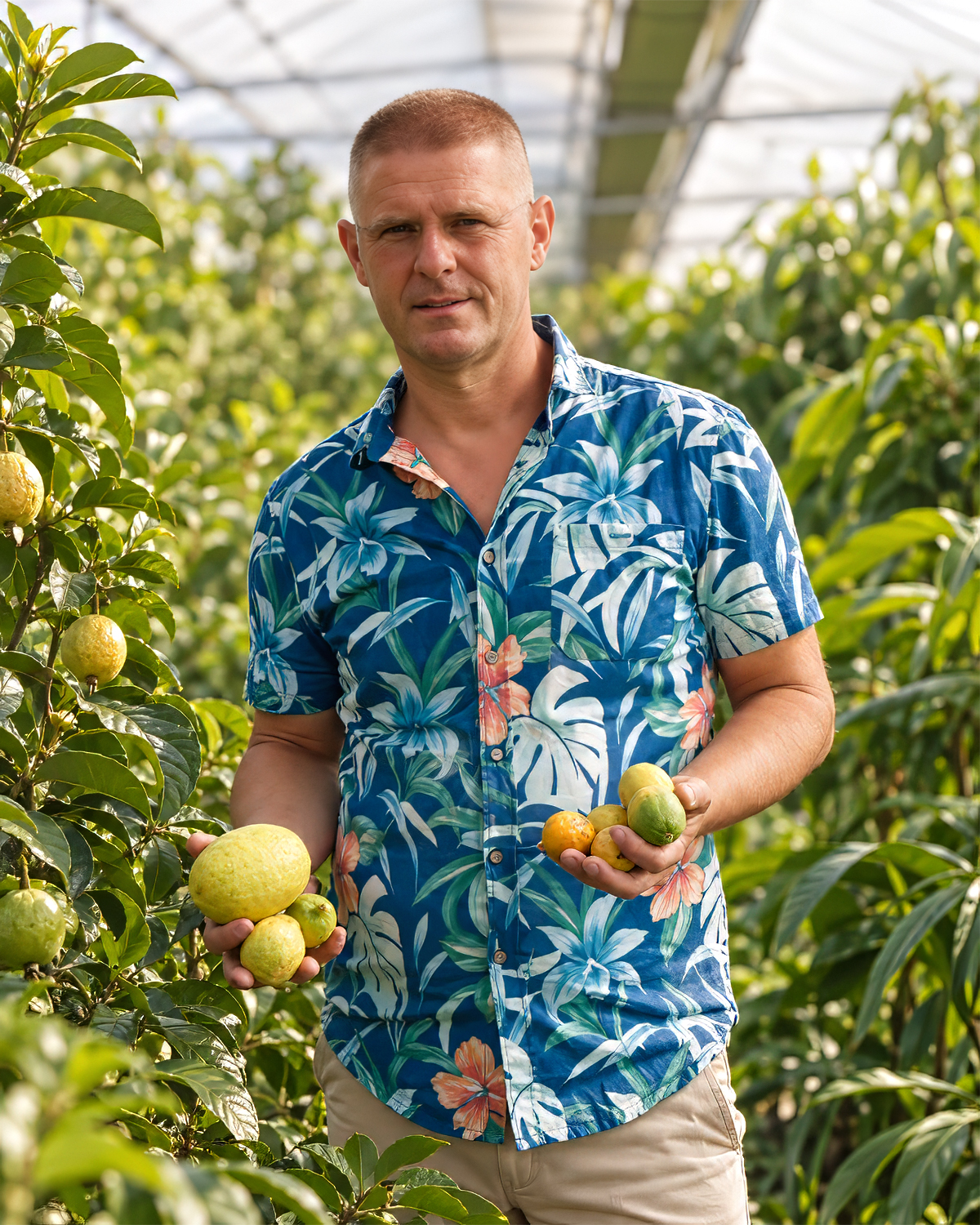 Ivan Šulog, osnivač Exotic Kinga, među egzotičnim biljkama
